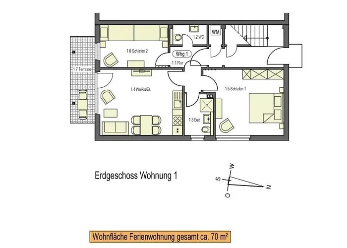 公寓 Haus Jelena 1 博尔库姆